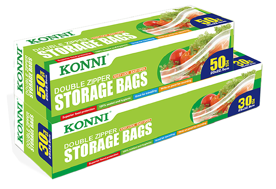 KONNI Double Zipper Storage Bags